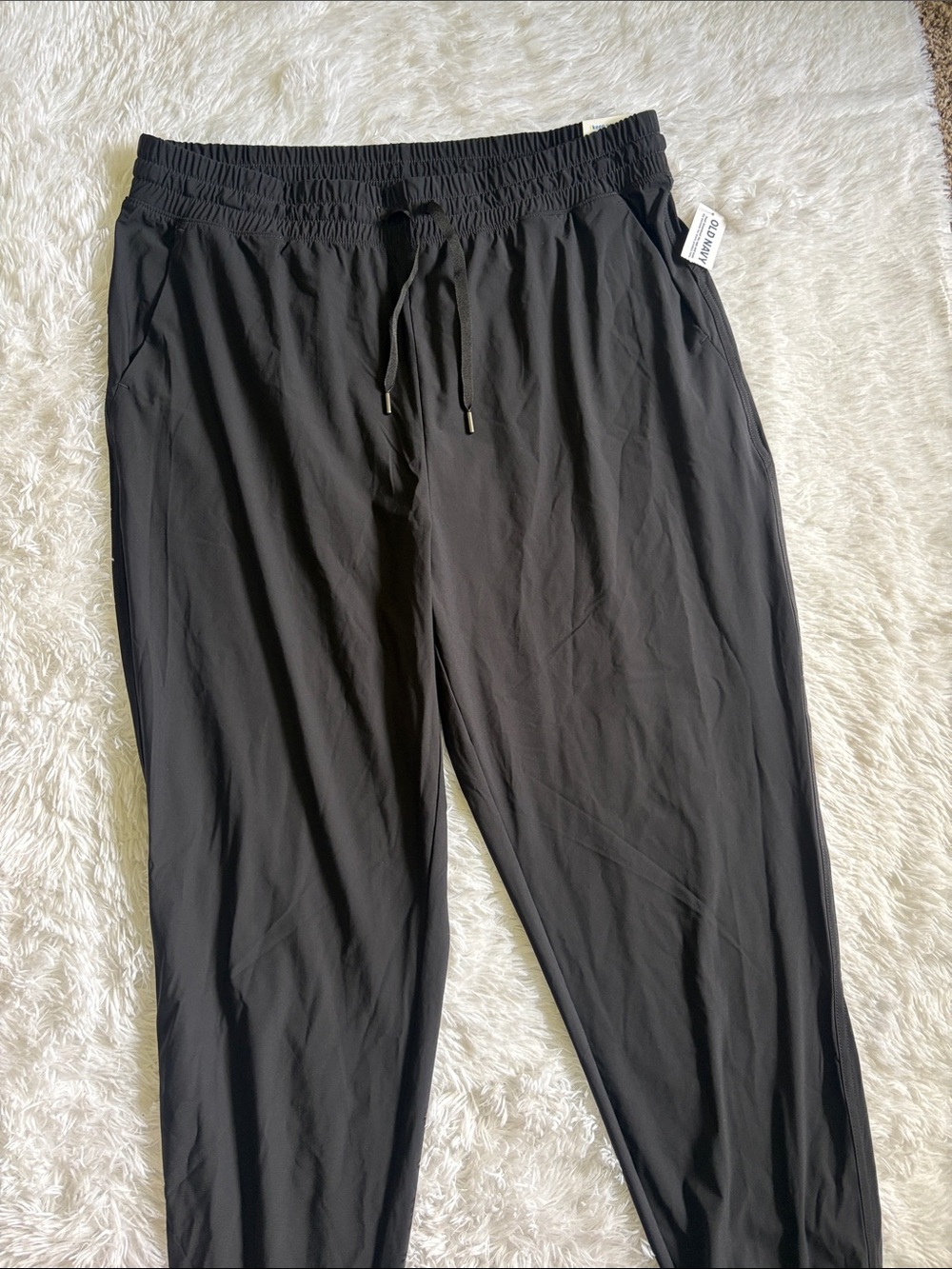NWT Old Navy Black High-Rise Jogger Pants Go-Dry Size L - Picture 3 of 16